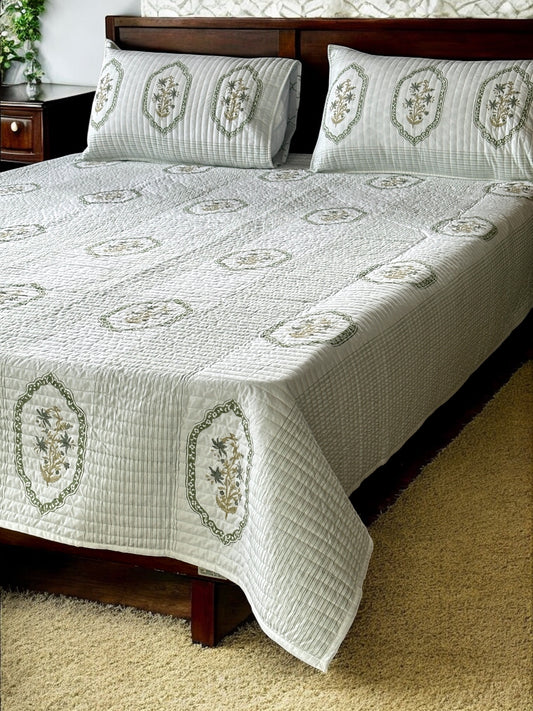 Victorian Cotton Quilted Bedcover