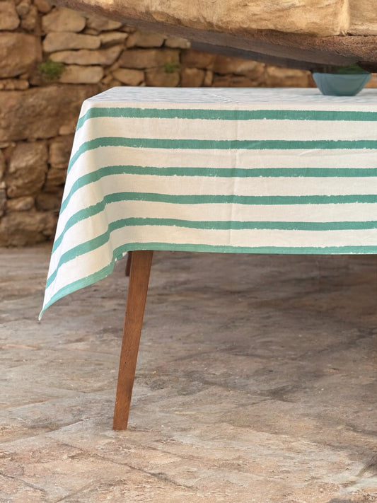 Green Stripe Table Cover