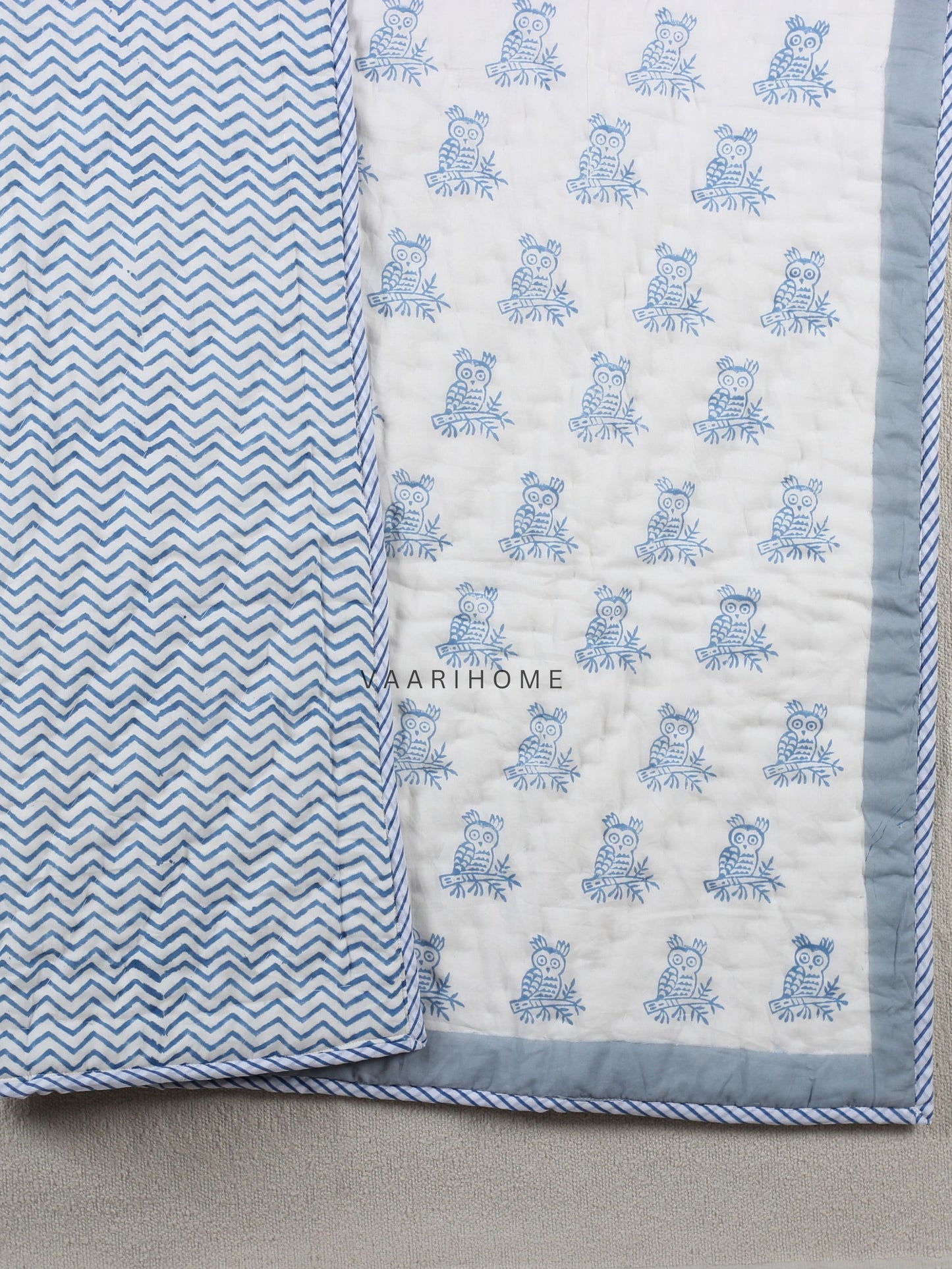 Owl birds print Baby Quilt