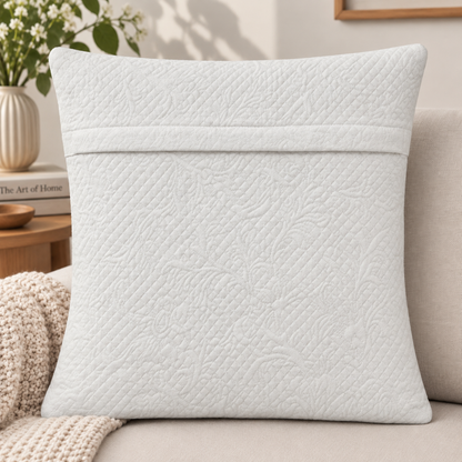 Green Mughal Peony Jacquard Cushion Cover