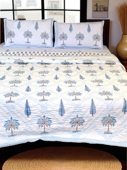 Palm Garden Block Printed Bedding Set