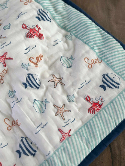 Sea Mulmul Baby Quilt