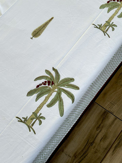 Palm Block Print Bedsheet