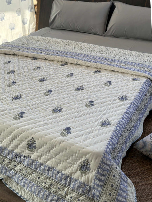 Block print cotton quilt 
