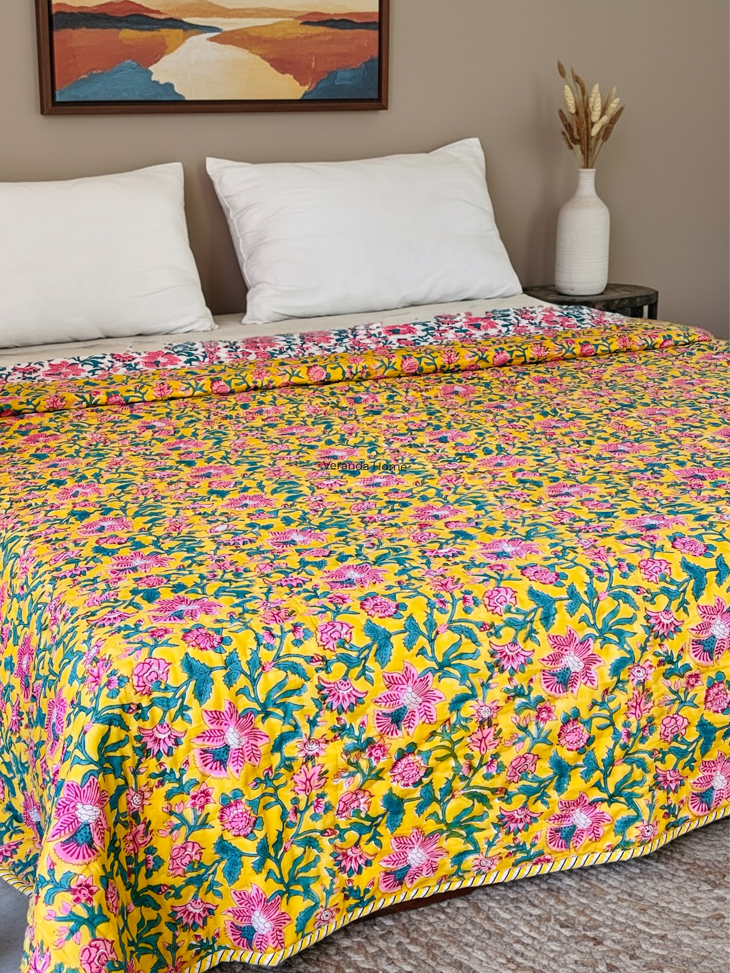 Sun Bloom Garden Jaipur Quilt