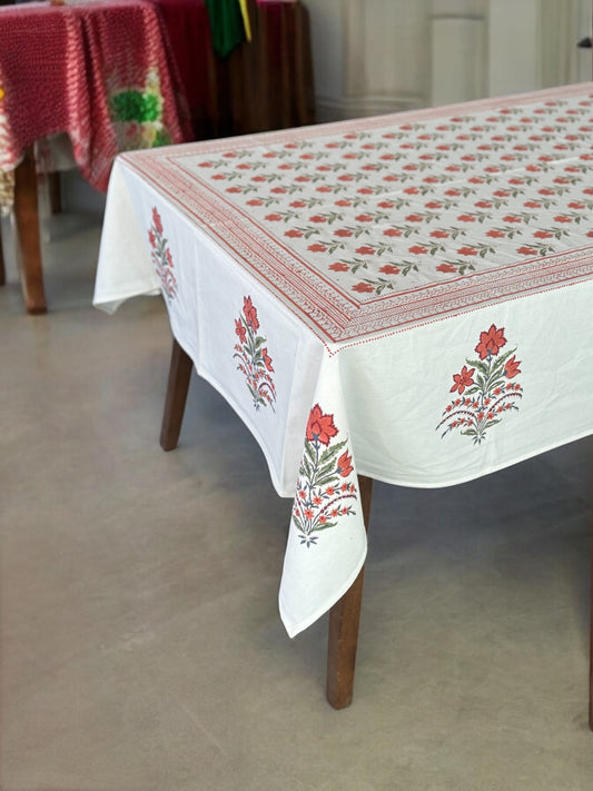Cotton block printed table cover