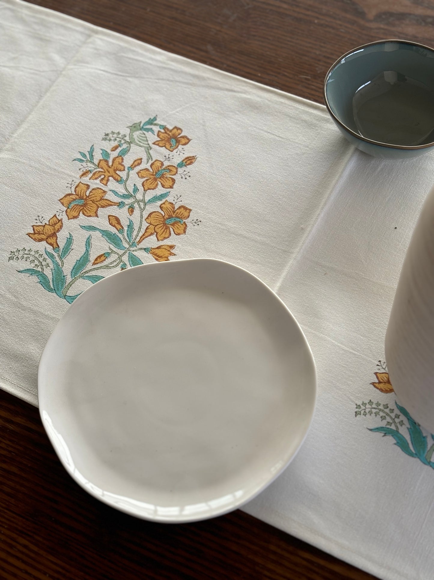 Aqua Cotton Table Runner