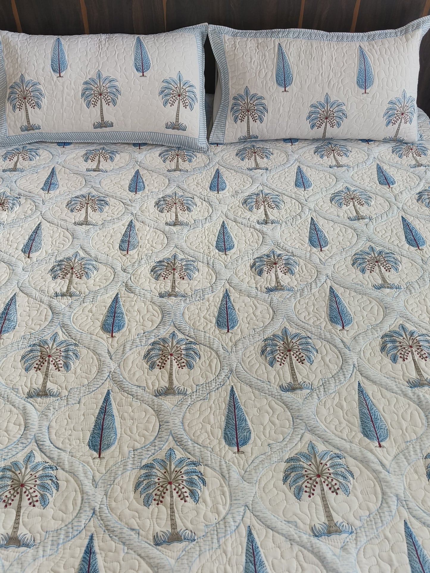 Palm Garden Block Printed Bedding Set