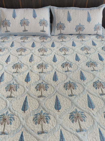 Palm Garden Block Printed Bedding Set