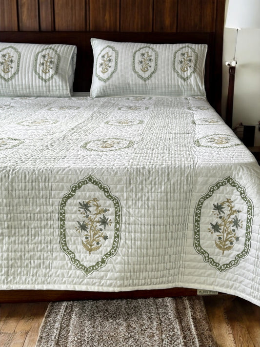 Victorian Cotton Quilted Bedcover