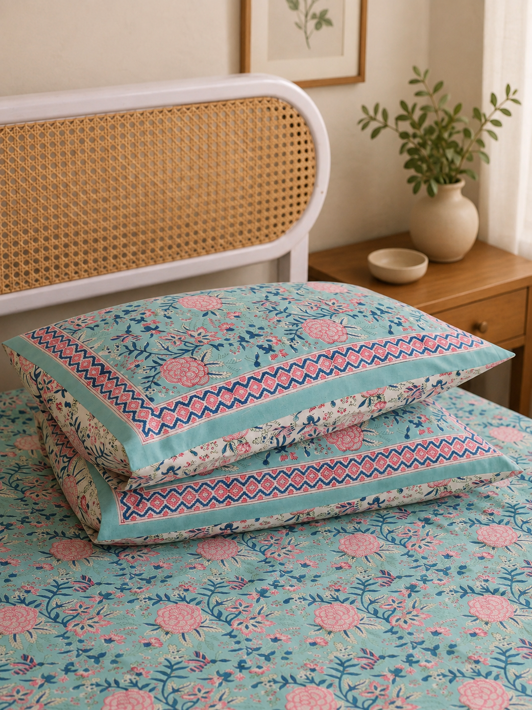 Neel Gulzar Block Printed Bedsheet