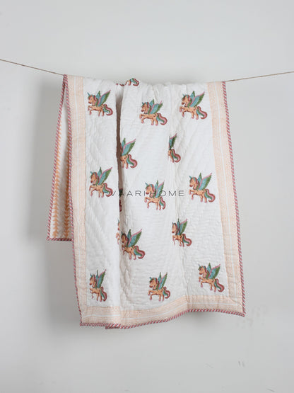 Unicorn Print Baby Quilt