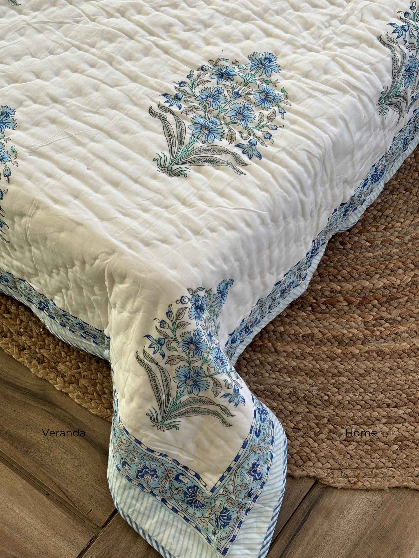 Blue Butta Mulmul Quilt