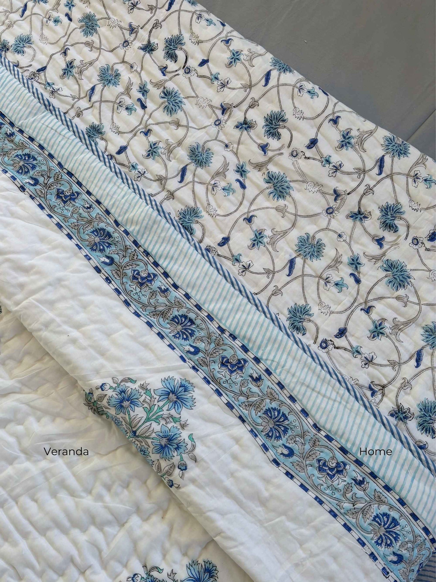 Blue Butta Mulmul Quilt