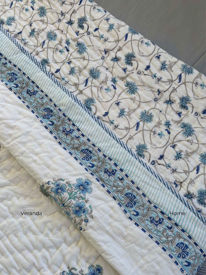 Blue Butta Mulmul Quilt