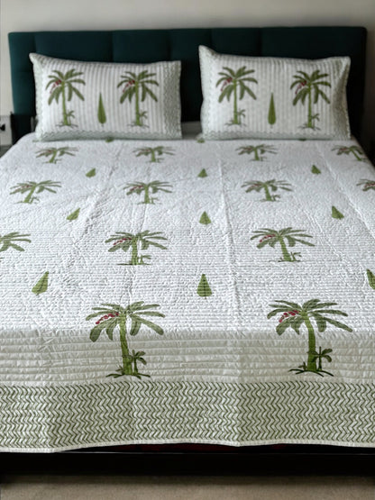 Palm Block Printed Bedding Set