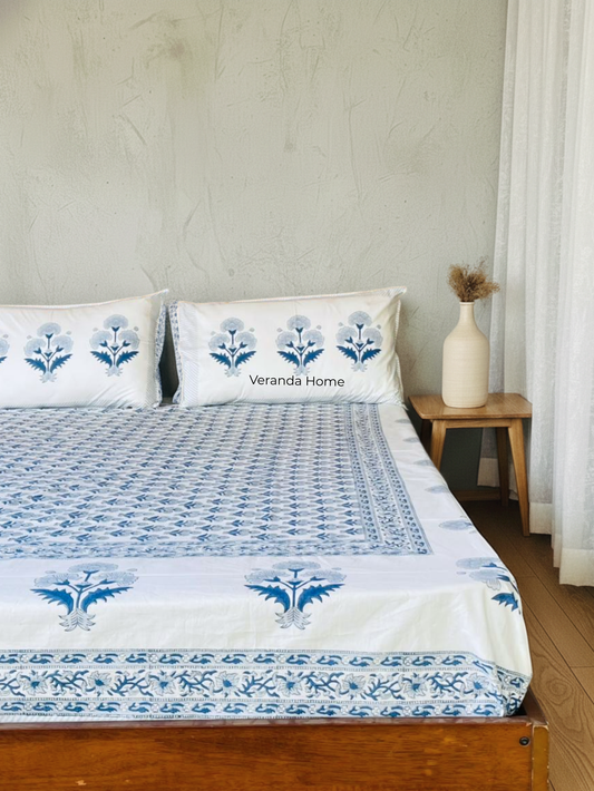 Jaipur Blue Trellis Bedsheet
