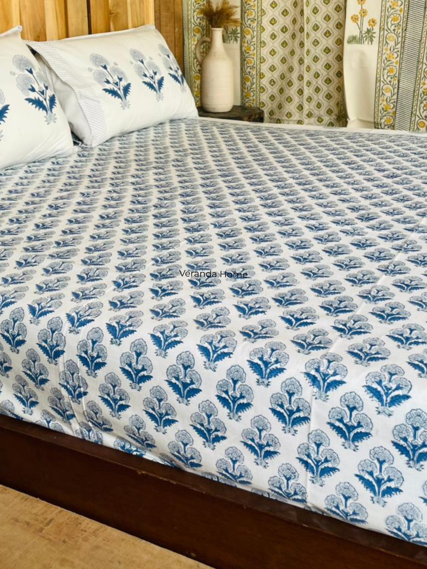 Jaipur Blue Trellis Bedsheet