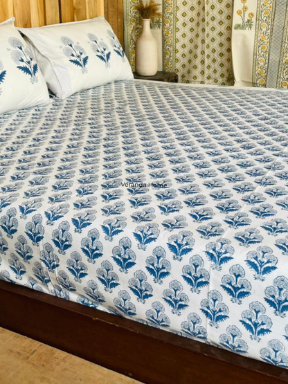 Jaipur Blue Trellis Bedsheet