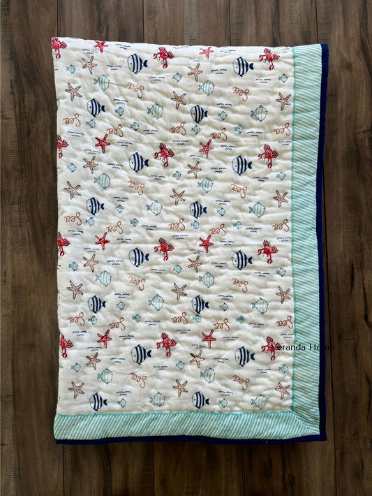Sea Mulmul Baby Quilt