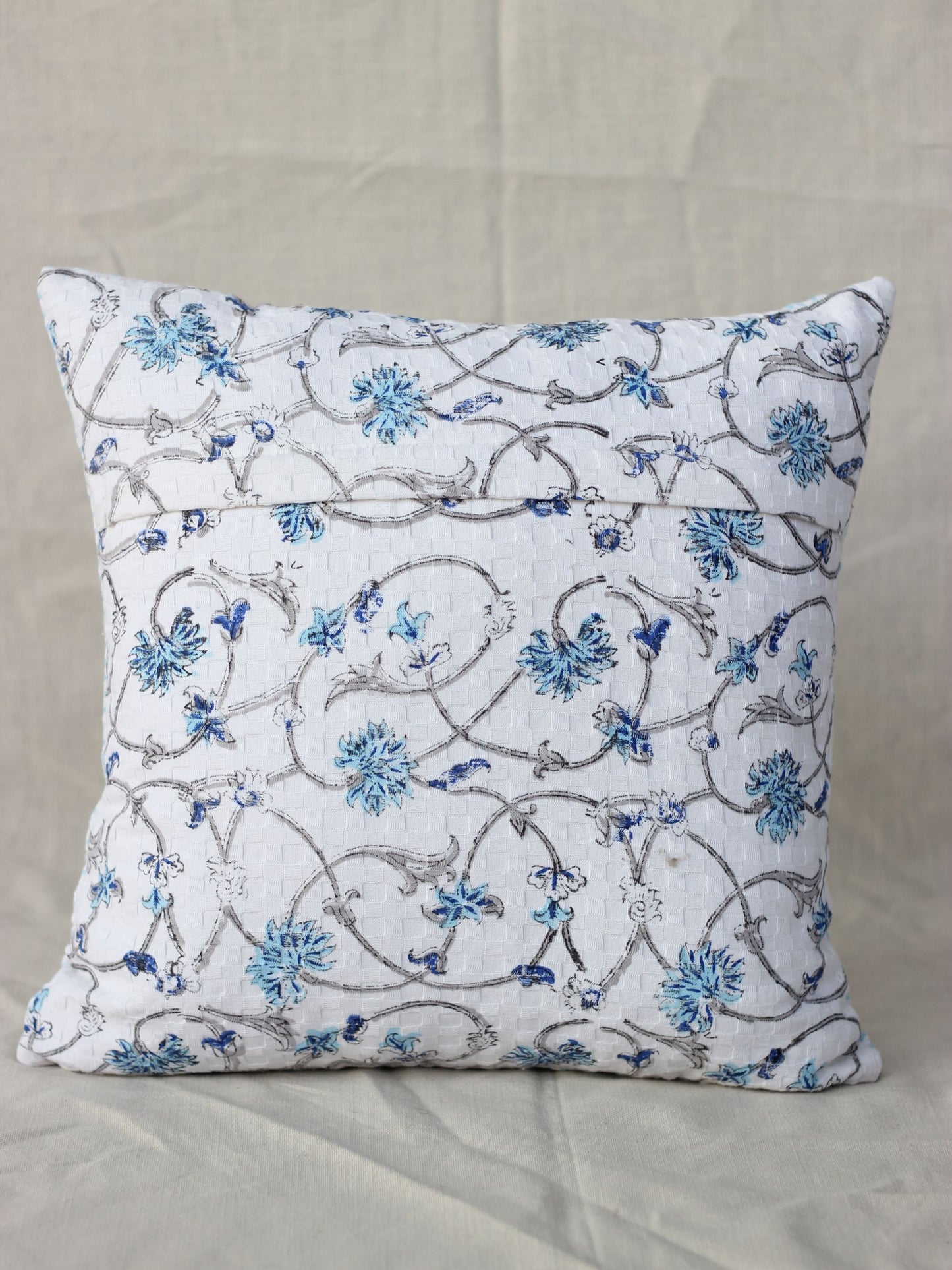 Cyan Harmony Waffle Cushion Cover