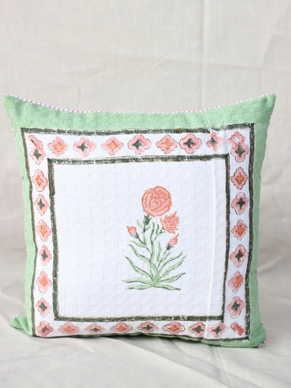 Rosy Vine Waffle Cushion Cover