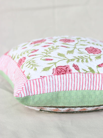 Rosy Vine Waffle Cushion Cover