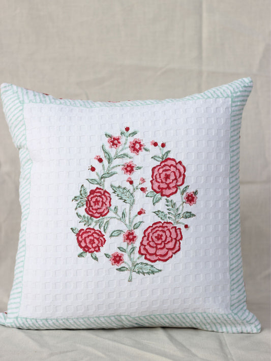 Rose Waffle Cushion Cover