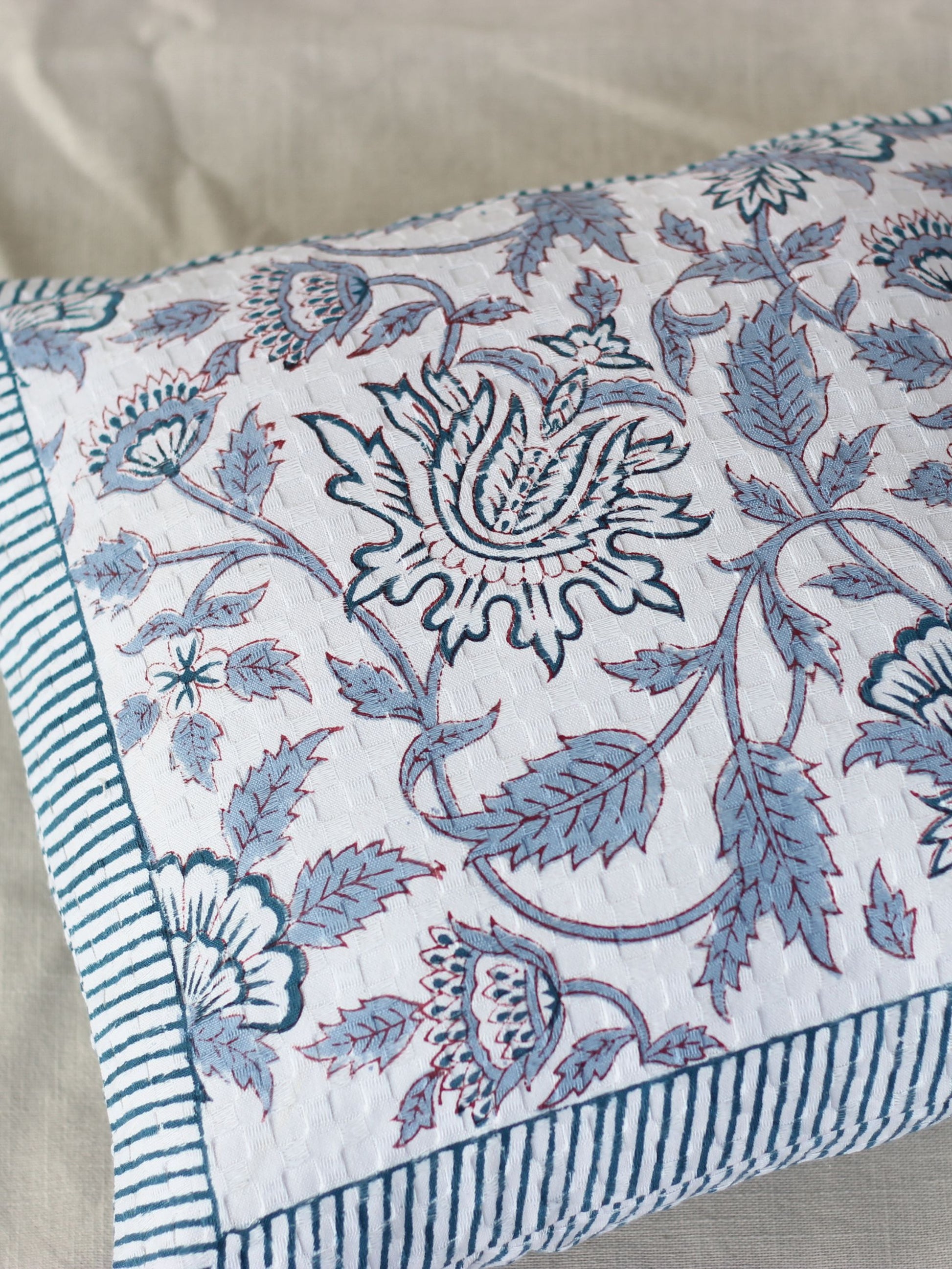 Midnight Blue Waffle Cushion Cover | Cotton Cushion cover