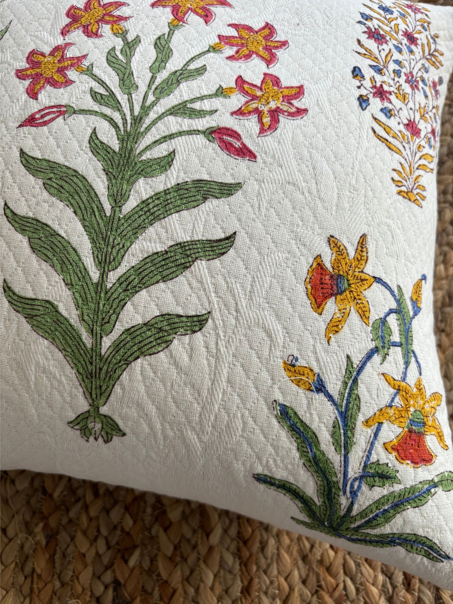 Floral Jacquard Cushion Cover