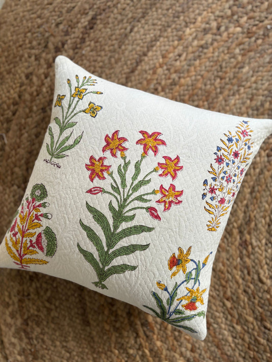 Floral Jacquard Cushion Cover