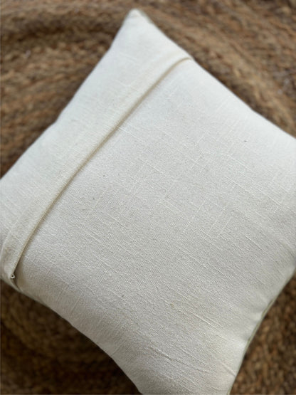 Sage Bloom Canvas Cushion Cover