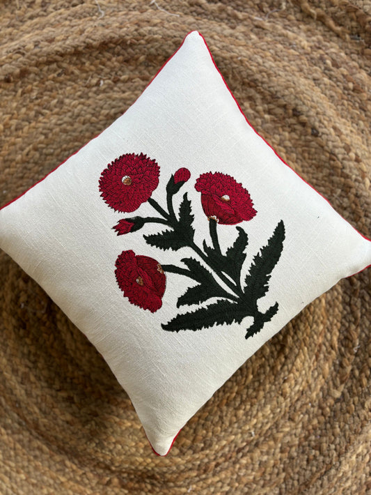 Poppy Bagh Cushion Cover