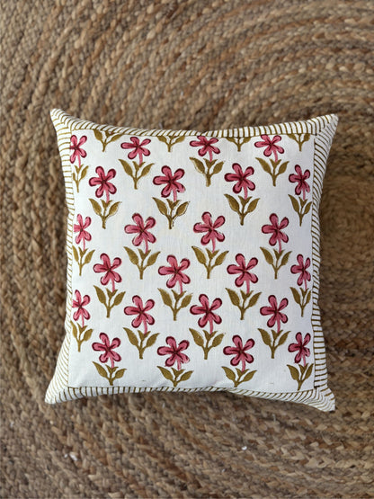 Pink Petal Canvas Cushion Cover
