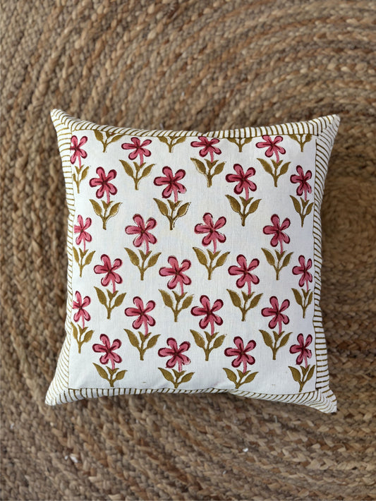 Pink Petal Canvas Cushion Cover