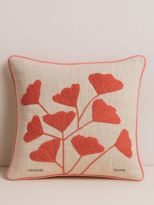 Red Lily Handloom Cushion Cover