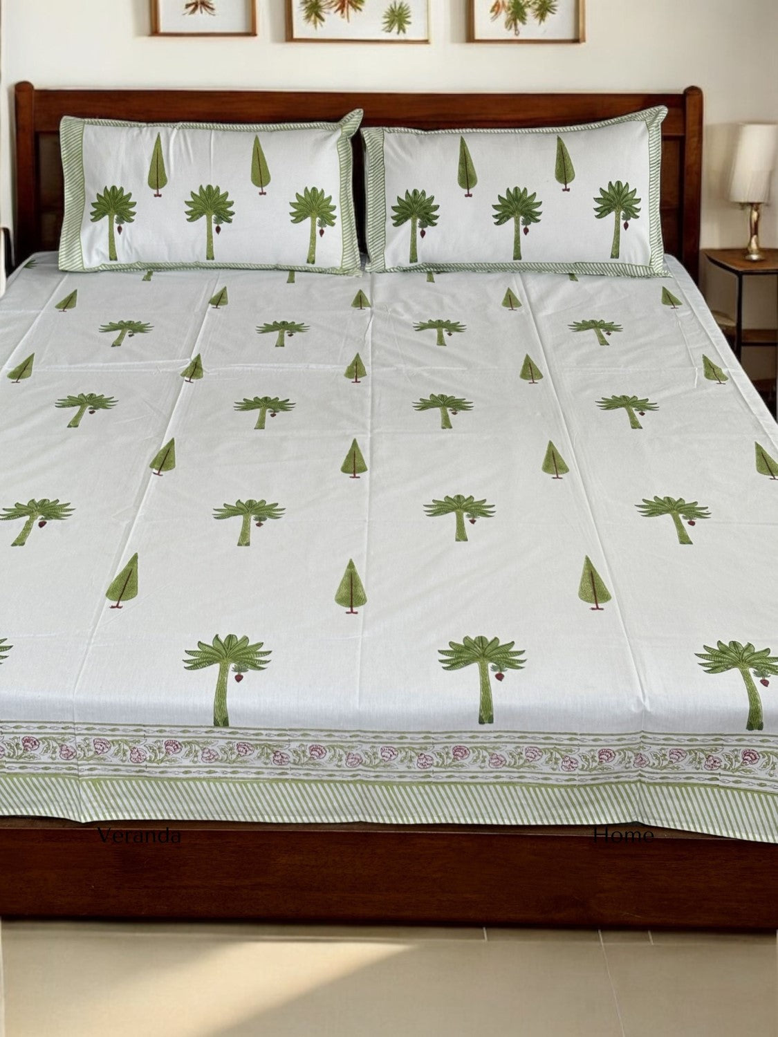 Palm bloom cotton bedsheet
