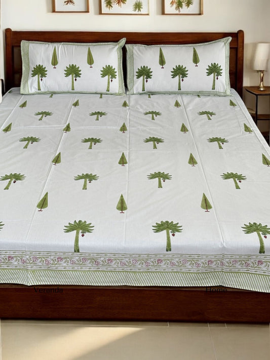 Palm bloom cotton bedsheet