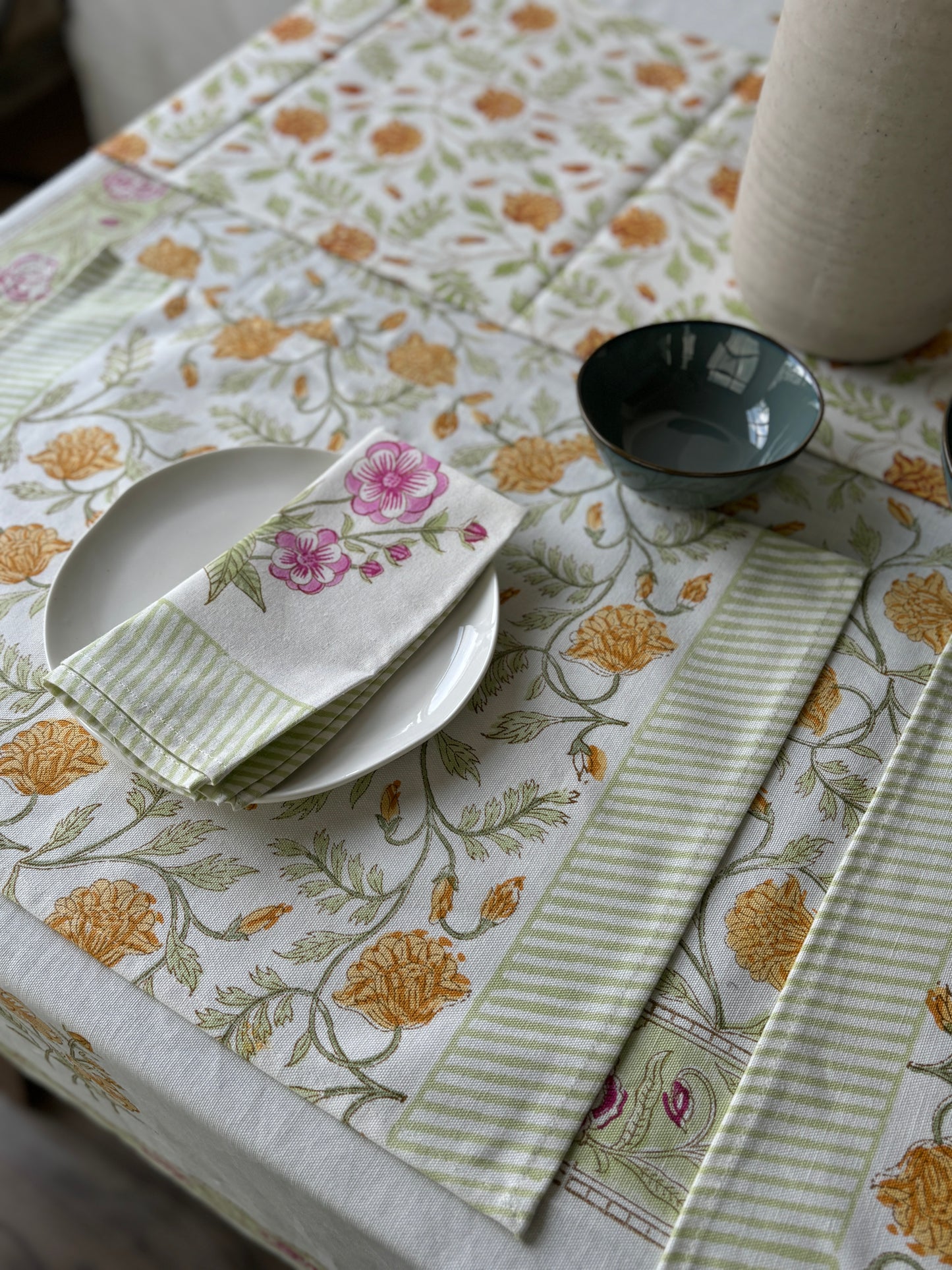 Marigold Meadow Cotton Tablecloth