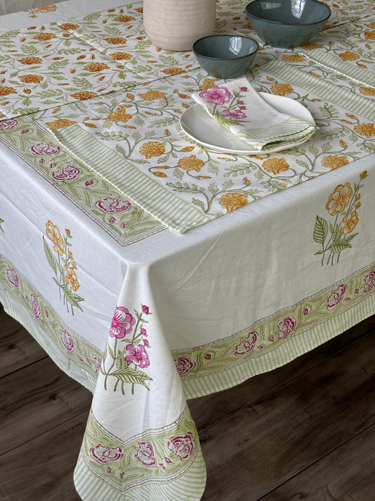 Marigold Meadow Cotton Tablecloth