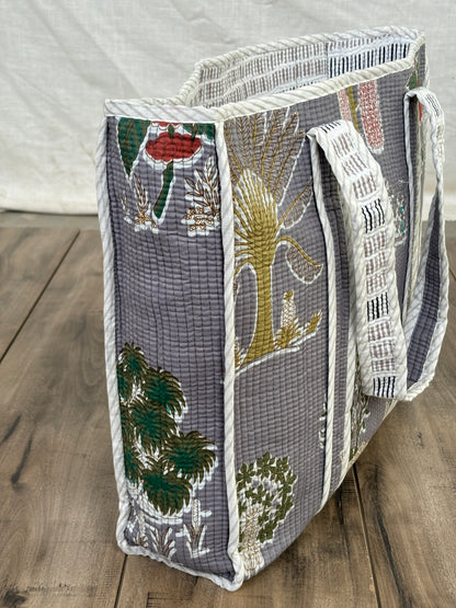 Cotton Block Print Tote Bags