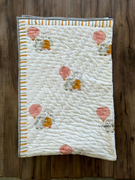 Penguin Mulmul Baby Quilt