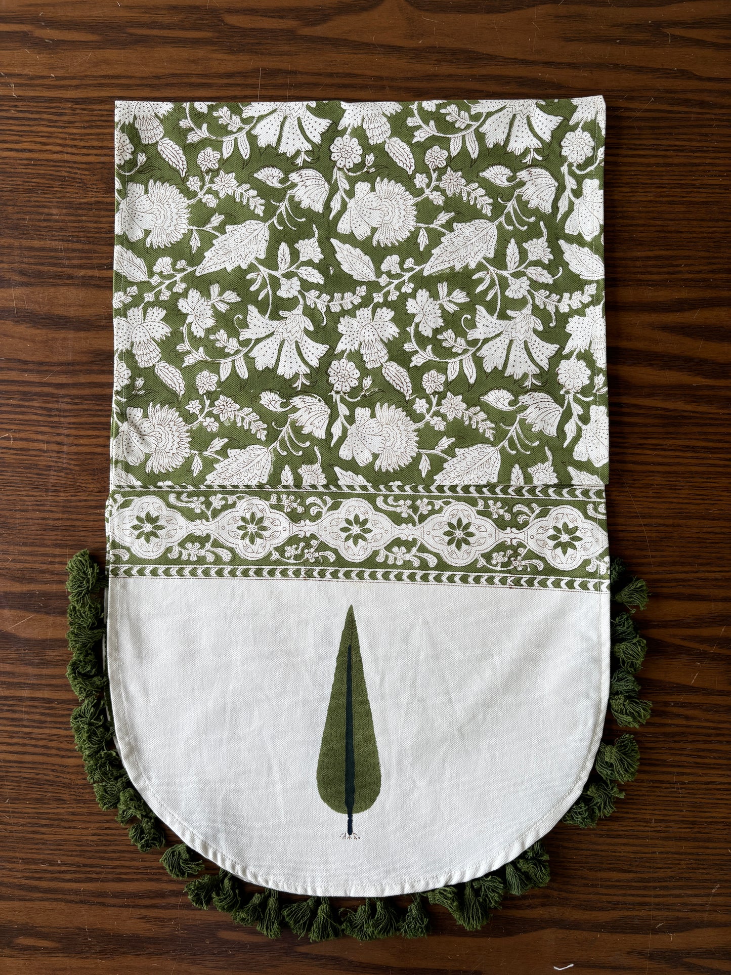 Olive Vriksha Cotton Table Runner