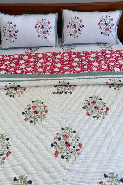 Bulbul Garden Block Printed Bedding Set