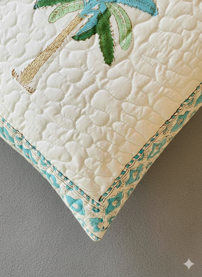 Floral Quilted Cushion Cover