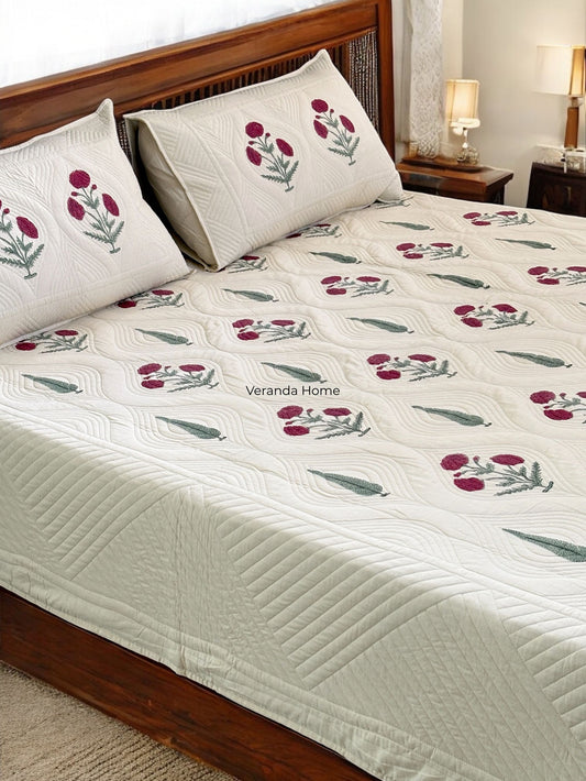 Poppy Garden Quilted Bedspread
