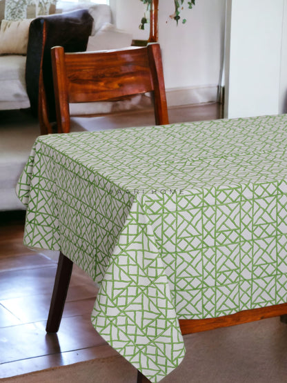 Green Bamboo print table cover
