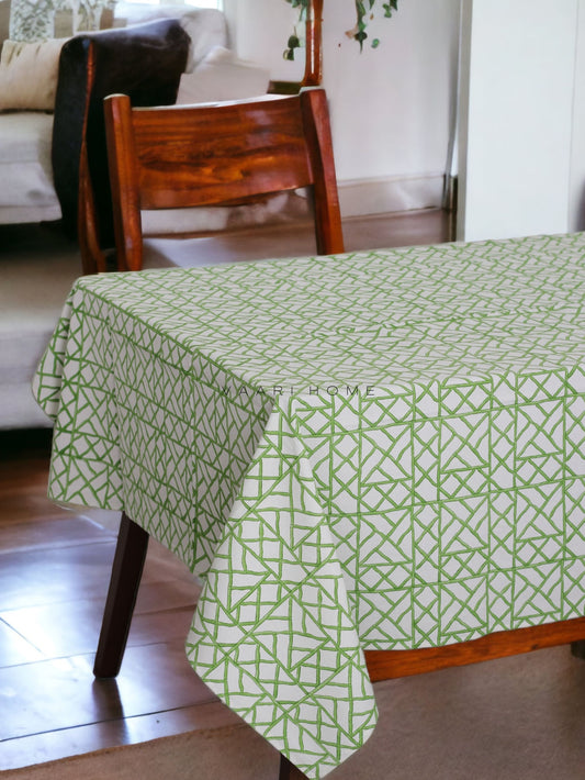 Green Bamboo print table cover