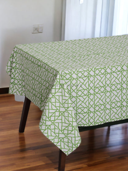 Green Bamboo print table cover