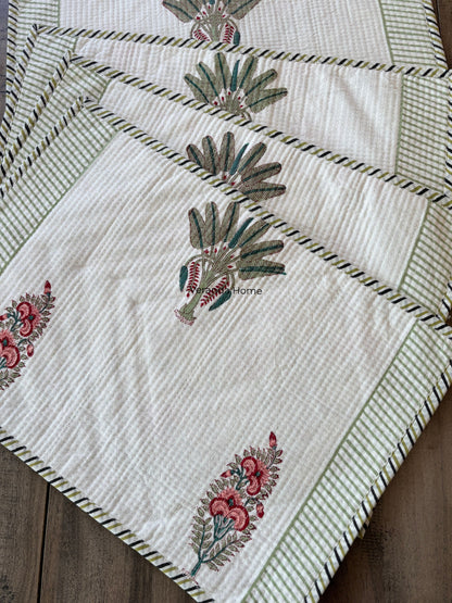 Pink Palmetto Quilted Placemat & Napkin Set